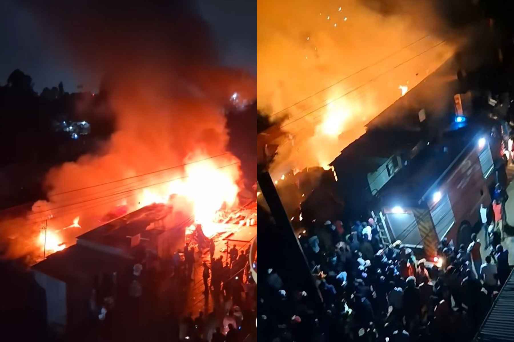 Collage photo of a fire at Waruku area in Kileleshwa ward.